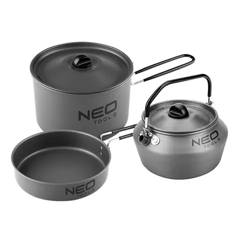 Neo Tools 63-145 šedá / Sada riadu 3v1 / hliník / hrniec / panvica / kanvica