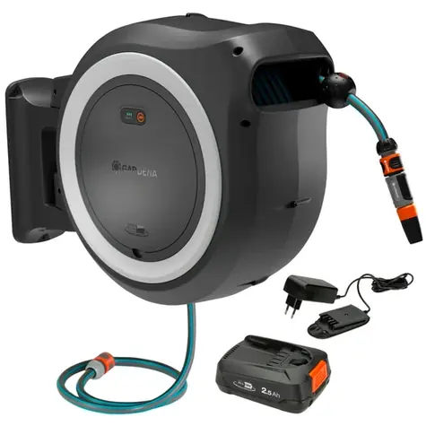 Gardena 18642-20 PowerRoll XL - sada 35 m biely / Akumulátorový nástenný box na hadicu / 13 mm