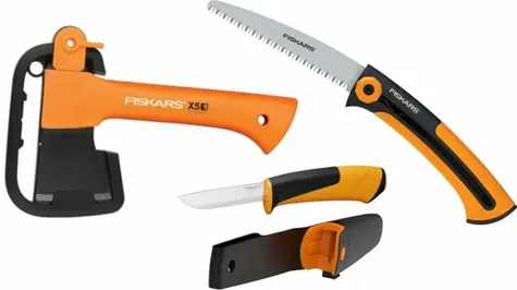 Fiskars 1057912 kempingový set/sekera X5 + pílka SW73 + nôž Hardware