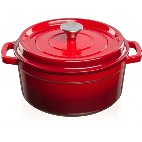 Grand feu Hrniec s vekom liatina/smalt 3,5l tmavo červený