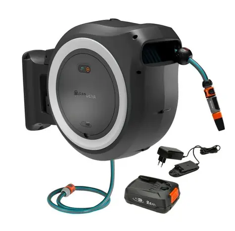Gardena 18647-20 Nástenný box na hadicu PowerRoll XXL / Dĺžka hadice 40 m / Priemer hadice 13 mm / Napájanie: 18V / 2.5 Ah