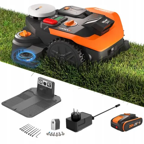 WORX WR365E Landroid Vision Cloud / Robotická kosačka / záber 18 cm / až 650m2 / výška kosenia 30 - 60 mm