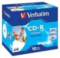 Verbatim 10ks CD- R 700MB 52x (Wide Printable) / JewelCase