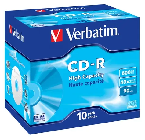 VERBATIM CD-R90 800MB EP/DL/40x/90min/jewel/10pack