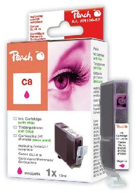 PEACH kompatibilný cartridge Canon CLI-8M, Magenta, 14 ml