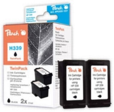 Peach Twin Pack Ink Cartridges black, compatible s HP C8767E, No. 339