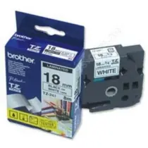 Brother TZE-241 / 18mm x 8m / čierna na biele / laminovaná