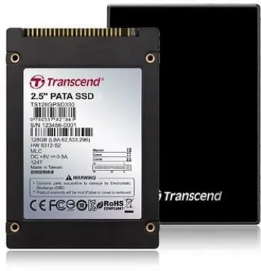 Transcend PSD330 32GB / 2.5" IDE AHCI / MLC / RW: 119/36 MBps / IOPS: 3.5K/0.3K / MTBF 1mh / 2y