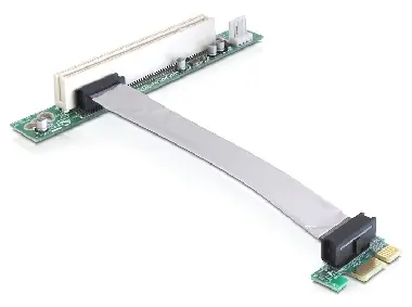 DeLock Riser card PCI Express x1 na PCI 32Bit 5 V / flexibilný kábel 13cm / zasunutie vľavo