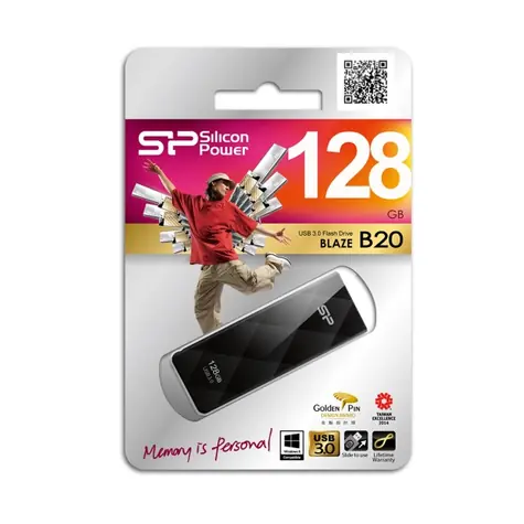 SILICON POWER Blaze B20 / 128GB / USB 3.0 / Čierny