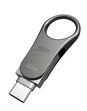 Silicon Power Mobile C80 Duálny USB flash disk 32GB / 32GB / USB-C / USB 3.0 / kovový