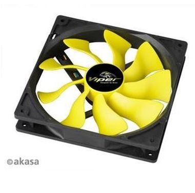 AKASA AK-FN063 Viper High Performance S-Flow ventilátor / ventilátor 14cm / Hydro-dynamické ložisko / reg. PWM / žltý