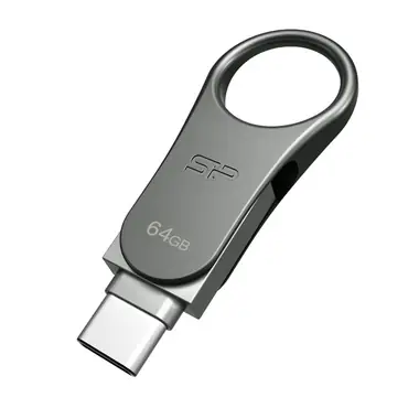 Silicon Power Mobile C80 / Duálny USB flash disk / 64GB / USB-C / USB 3.0 / kovový