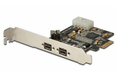 Digitus IEEE 1394b Interface Card / PCIexpress / 3 Port / 2x9-Pin Extern+1x9-Pin Intern XIO2213B chipset
