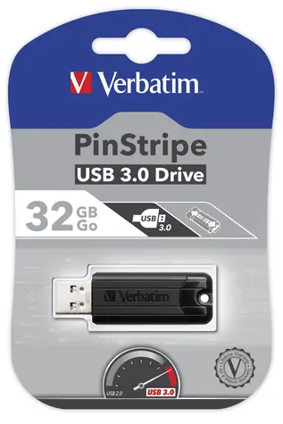 Verbatim PinStripe 32GB čierna / Flash disk / USB 3.0 