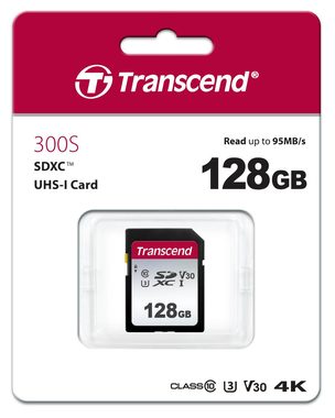 Transcend 300S SDXC 128GB / UHS-I / U3 / V30 / R: 95MBs / W: 40MBs