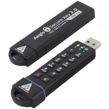 Apricorn Aegis Secure Key 120GB / 256-bit AES XTS / Flash Disk / šifrovanie 256-it AES / USB 3.0 