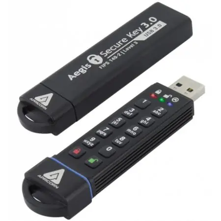 Apricorn Aegis Secure Key 30GB / 256-bit AES XTS / Flash Disk / šifrovanie 256-it AES / USB 3.0
