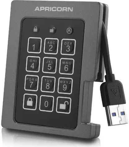 Apricorn Aegis Padlock Fortress 512GB čierna / Externý HDD / 2.5" / šifrovanie / USB 3.0