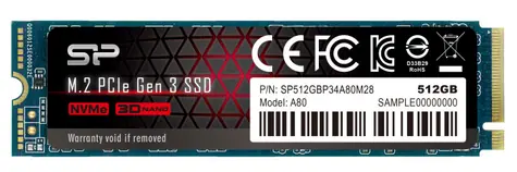 Silicon Power M.2 2280 A80 512GB / Interné SSD / 2.5" / PCIe Gen 3x4 / čítanie:3400MBs / zápis:3000MBs