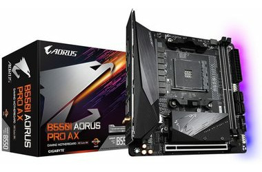 GIGABYTE B550 AORUS PRO AX / AMD B550 / DDR4 / SATA III RAID / USB / GLAN / M.2 / Wi-Fi / sc.AM4 / mITX