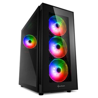 Sharkoon TG5 Pro RGB čierna / ATX / 2x USB 3.0 + 2x USB 2.0 / bez zdroja / priehľadná bočnica