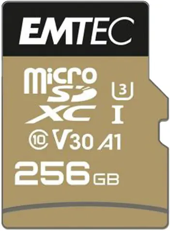 EMTEC SpeedIN PRO microSDXC 256GB + adaptér / Class 10 / UHS-I U3 V30 A1 / čítanie: 100MBs / zápis: 95MBs