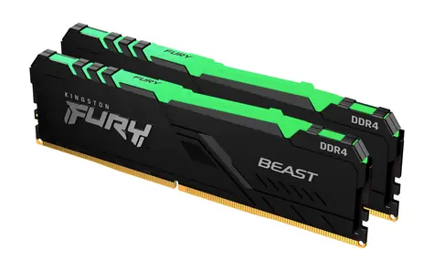 Kingston FURY Beast RGB 32GB (2x 16GB) DDR4 3200MHz / CL16 / DIMM / 1.35V / Non-ECC / Un-Registered