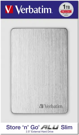 Verbatim Store 'n' Go ALU Slim 1TB strieborná / Externý HDD / 2.5" / USB 3.2 / hliník