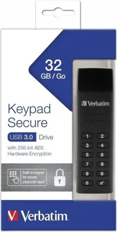 Verbatim Keypad Secure Drive 32 GB / USB C 3.2 Gen 1 / R: 160 MBs / W: 130 MBs