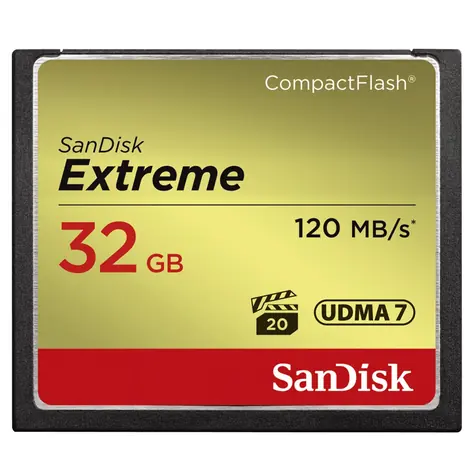 SanDisk Extreme CF 567x 32GB / čítanie: až 120 MBs / zápis: až 85 MBs