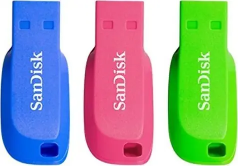 SanDisk Cruzer Blade 16 GB modrá &amp; ružová &amp; zelená 3 ks / Flash Disk / USB 2.0