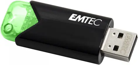 EMTEC B110 Click Easy 64GB zelená / Flash Disk / USB 3.0 / R: 20MBs / W: 10MBs