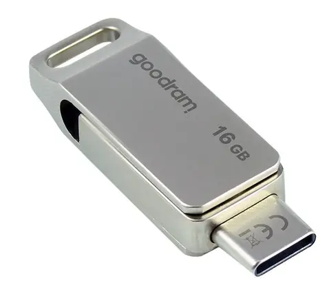 GOODRAM ODA3 USB-C 3.2 16GB strieborná / Flash disk / USB-A + USB-C 3.2 / čítanie: 60MBs / zápis: 20MBs