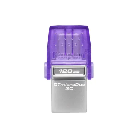 Kingston DataTraveler MicroDuo 3C Gen3 128 GB strieborná / Flash Disk / USB 3.2 Gen 1 - (USB-A &amp; C 3.0)