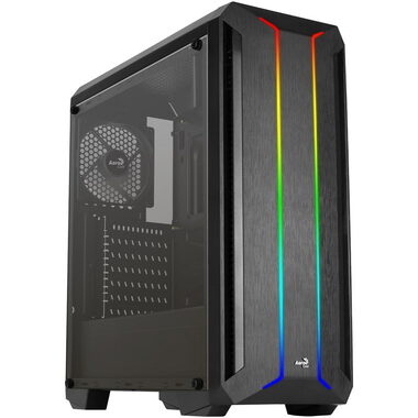 AeroCool Skyline ARGB V1 čierna / PC skriňa / ATX / 2x USB 3.0 + 2x USB 2.0 / Bez zdroja / priehľadná bočnica