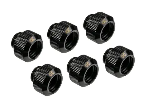 Alphacool Eiszapfen 13mm kompresné šróbenie HardTube G1/4" sixpack čierna / 6 ks