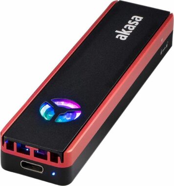 Akasa AK-ENU3M2-06 čierno-červená / externý rámček na M.2 SATA/NVMe SSD / USB-C 3.2