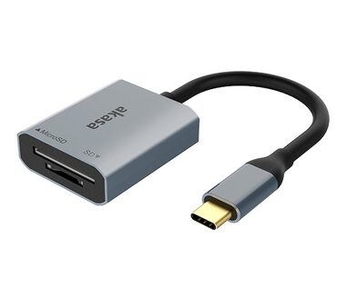Akasa AK-CR-10BK card reader 2v1 strieborná / čítačka kariet 2v1 / USB-C / MicroSD / SD