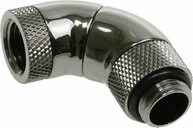 BitsPower 3x otočný uhlový adaptér 90° G1/4" (M) > G1/4" (F) lesklá čierna