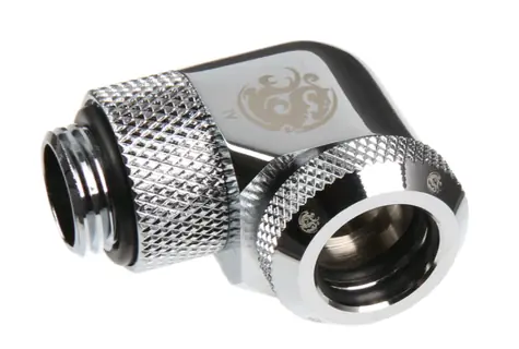 BitsPower Multi-Link otočný uhlový adaptér 90° G1/4 > 12mm hardtube strieborná