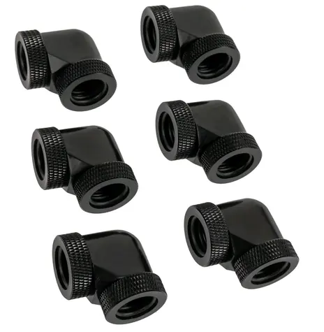 RAIJINTEK Pelias - D160906 6 ks čierna / pre 16mm HardTube / G1/4" / 90 ° uhol