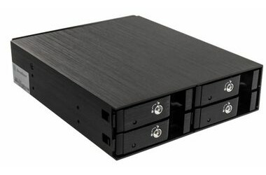 SilverStone FS204B 5.25&quot; hot swap rámček pre 4x 2.5&quot; HDD/SSD čierna / SATA &amp; SAS / 2x 40mm