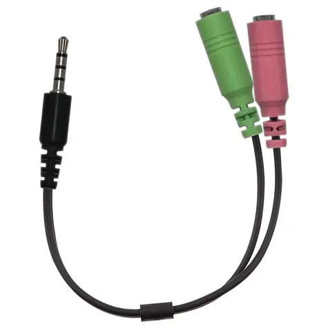 Genius ACC-100 čierna / Audioadaptér 3.5mm / 2x 3.5mm / 24cm
