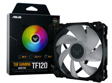 ASUS TUF Gaming TF120 ARGB čierna / 120 mm / Advanced FDB / 250-1900 RPM / 76 CFM / 29 dB