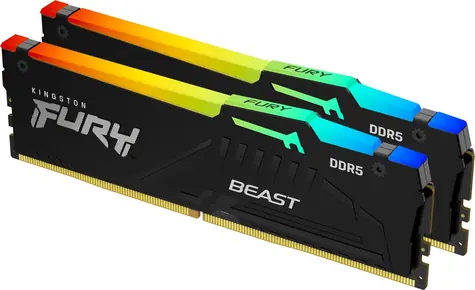 Kingston Fury Beast RGB 64GB (2x 32GB) DDR5 6000MHz EXPO/CL36/DIMM/Non-ECC/EXPO/XMP/1.25V
