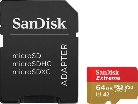 SanDisk Extreme microSDXC 64GB + adaptér / Class 10 / UHS-I / čítanie: až 170MBs