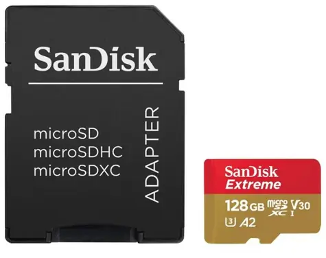 SanDisk Extreme microSDXC 128GB + adaptér / Class 10 / UHS-I / čítanie: až 190MBs