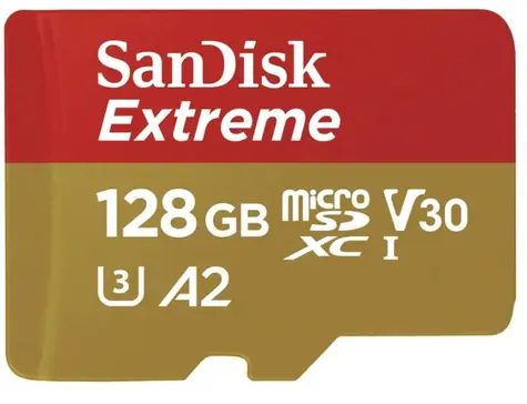 SanDisk Extreme microSDXC 128GB + adaptér / V30 / UHS-I / čítanie: až 190MBs