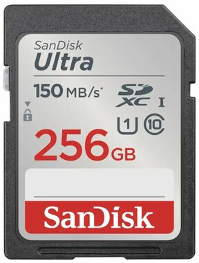 SanDisk Ultra SDXC 256GB / Class 10 / UHS-I / U1 / čítanie: až 120MBs / vhodné pre Full HD